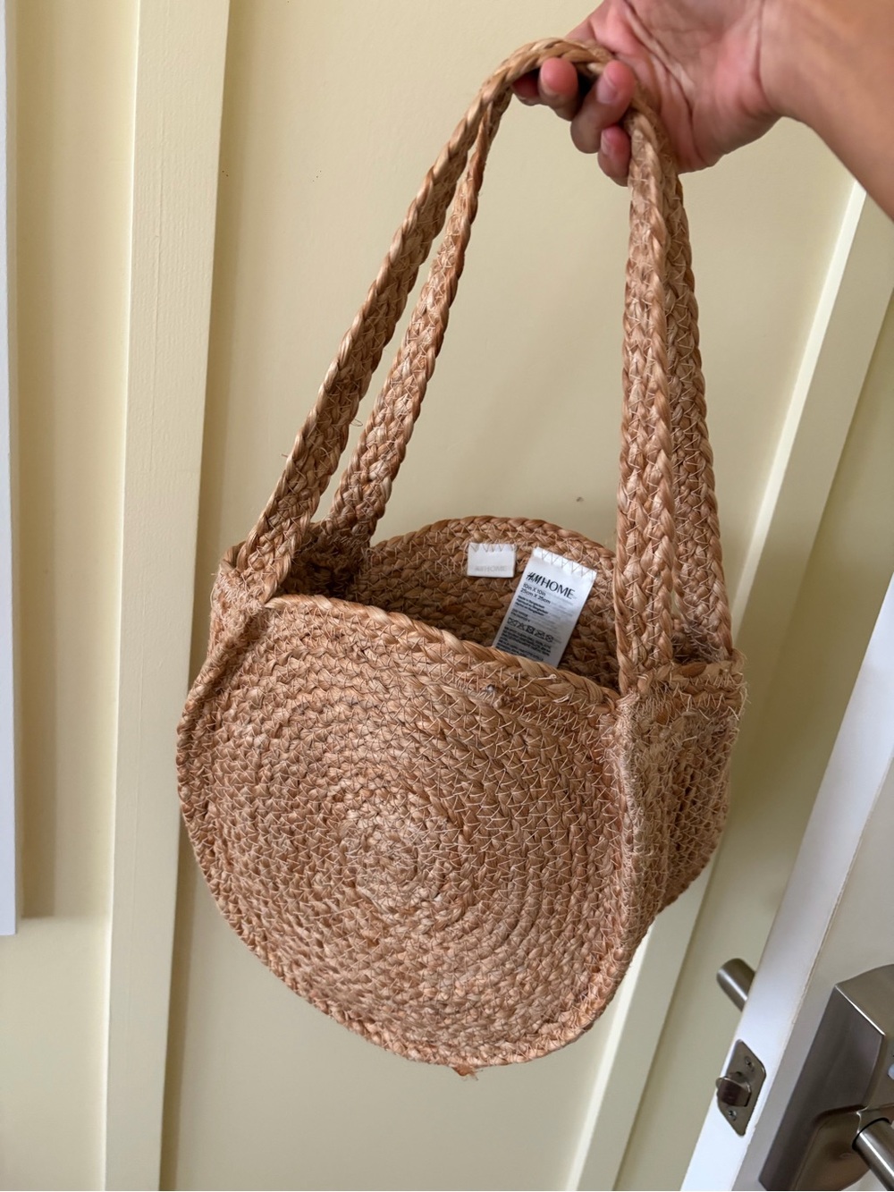 H&M Woven Round Straw Tote Bag